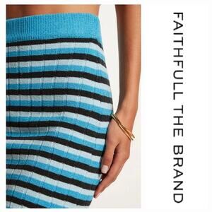 NWT Faithfull The Brand Naja Knit Skirt Women Size 4 Striped Stretch Casual Mini